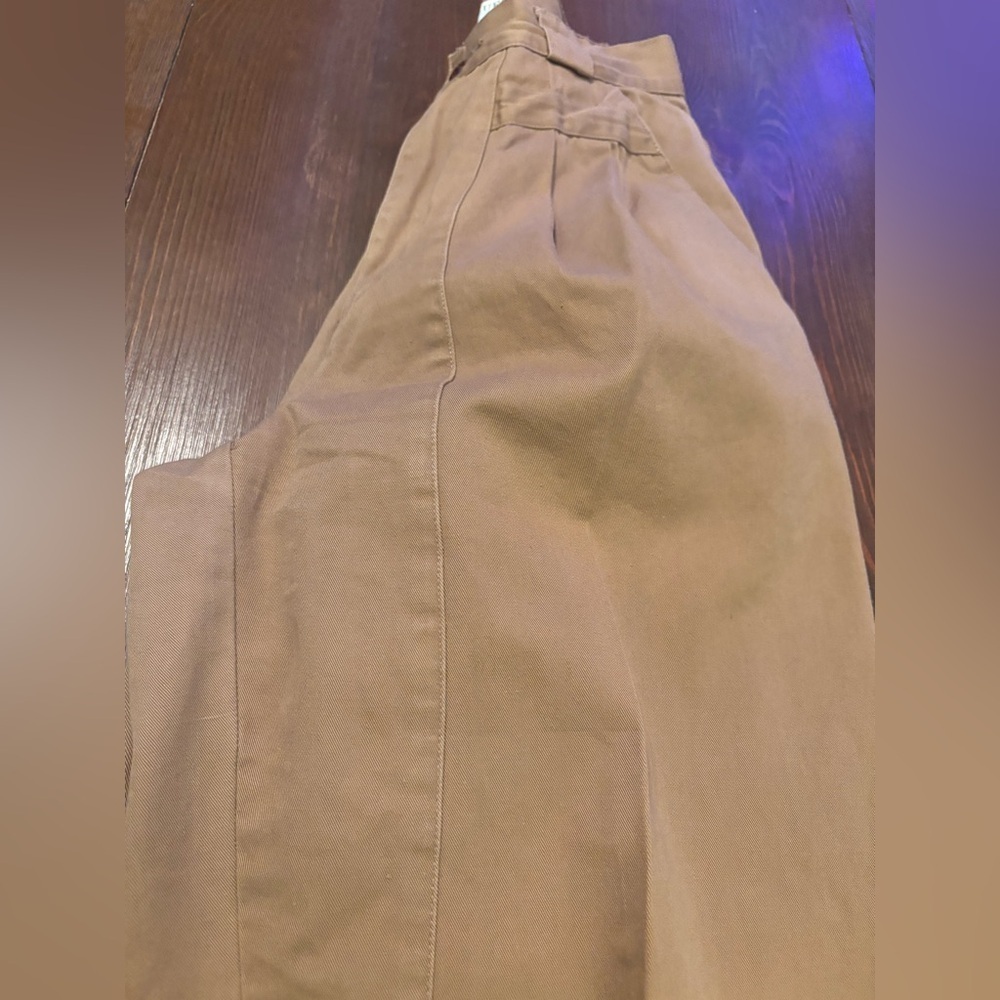 Y2K KHAKI HIGH WAIST CARGO PANTS PLEATED SLIGHT BARREL LEG BY MIXED BLUE SIZE 7 - Picture 8 of 15